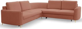 Narożnik LAREN nowoczesna sofa z funkcją spania pojemnik na pościel prawa strona CASTEL 55 251x251x85 cm