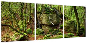 Obraz magicznego lasu (z zegarem) (90x30 cm)