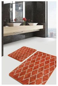 Aksamitne dywaniki łazienkowe w kolorze terakoty zestaw 2 szt. 60x100 cm – Mila Home