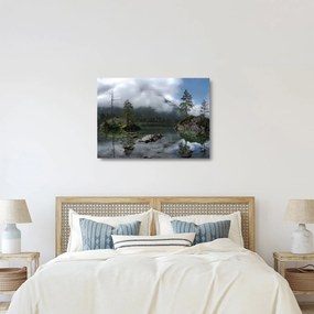 Obraz na szkle drzew w jeziorze (70x50 cm)