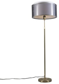 Lampa stojąca złota/mosiądz z czarnym/białym kloszem 47 cm - Parte Nowoczesny Oswietlenie wewnetrzne