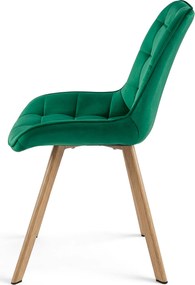 Krzesło do jadalni SORIA VELVET, zielone