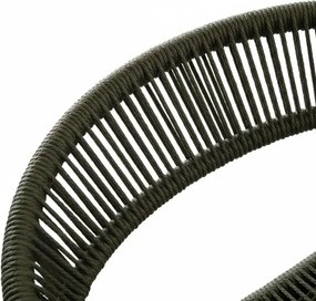 Krzesło Ogrodowe Grafitowe 56x60x78 cm Plecione Zielone Sznurki Nowoczesne