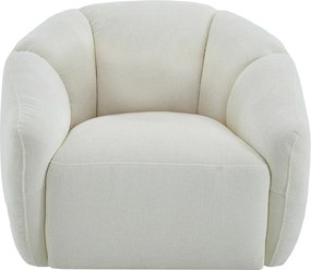 Obrotowy fotel z tkaniny teksturowanej w kolorze kości słoniowej NAFEKI