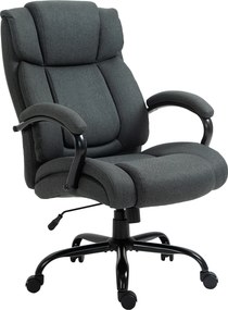 Vinsetto Fotel biurowy, Ergonomiczny fotel biurowy, Fotel obrotowy z wyściełanym podłokietnikiem, do 220 kg, Szary
