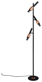 Czarna/w kolorze brązu lampa stojąca LED (wysokość 150 cm) Ikaris – Trio Select