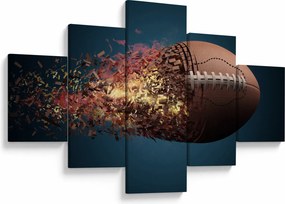Obraz - Piłka do rugby w akcji (125x70 cm)