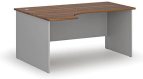 Narożne biurko PRIMO GRAY, 160x120 cm, lewe, szary/orzech