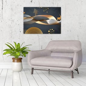 Obraz - Grafika z jeleniem (70x50 cm)