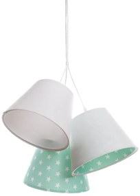 Biało-zielona dziecięca lampa wisząca w gwiazdki - EXX73 dąb craft