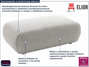 Jasnoszara pufa prostokątna do salonu nowoczesnego H4-R34