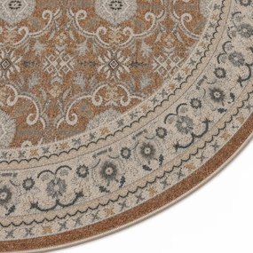 Dywan vintage INKA Ornament z Efektem Postarzenia Terakota koło 160 cm x 160 cm