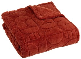 Ceglasty koc z mikropluszu 130x160 cm Mid Century – Casa Selección