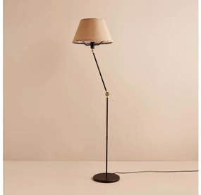 Lampa stojąca AYD 1xE27/40W/230V czarna/brązowa