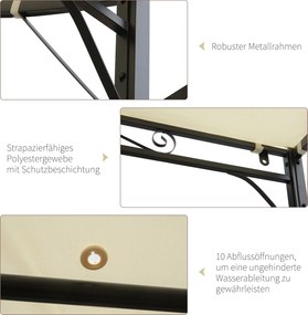 Altana Ogrodowa z Markizą Składanym Bokiem Ochrona UV Stabilna Konstrukcja 3mx25m | Aosom PL