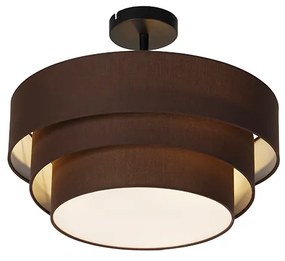 Nowoczesna lampa sufitowa brązowa 45 cm 3-światła - Drum Trio Nowoczesny Oswietlenie wewnetrzne