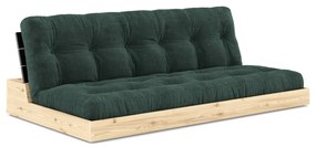 Ciemnozielona sztruksowa rozkładana sofa 196 cm Base – Karup Design