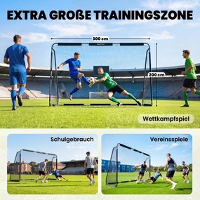 SPORTNOW Bramka do piłki nożnej ogrodowa duża 300 x 200 cm dla młodzieży i dorosłych, na zewnątrz, z wytrzymałą siatką, zaokrąglonymi narożnikami | Aosom PL