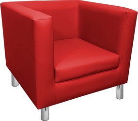 Fotel Monaco tkanina Eko-skóra : Kolor nogi - Chrom, Kolor tkaniny - EKO-SKÓRA - 15D, Wysokość nogi - 15 cm
