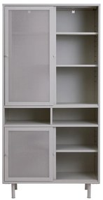Szara metalowa szafka z drzwiami przesuwnymi 90x180x40 cm Veep – Unique Furniture