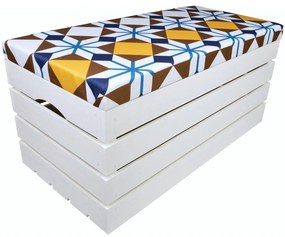 Pufa kufer skrzynia drewniana sosnowa siedzisko 80cm malowana biała