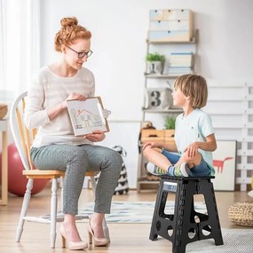 Składany Stołek Czarny Kuchenny Antypoślizgowy B1-N04