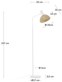 Lampa stojąca z rattanowym kloszem (wys. 157 cm) Damila – Kave Home