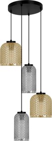 Wisząca lampa beżowo-grafitowa M1-P60