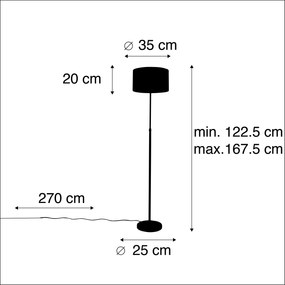 Lampa podłogowa regulowana czarna klosz welurowy kwiaty 35cm - Parte klasyczny/Antyczny Oswietlenie wewnetrzne