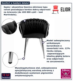 Czarne plecione krzesło tapicerowane P0-B54