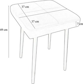 Taboret MAX tkanina Welur stelaż metalowy STOŁEK LOFT : Kolor nogi - Czarna stożek, Kolor tkaniny - VELVET - BL75, Typ tkaniny - Velvet