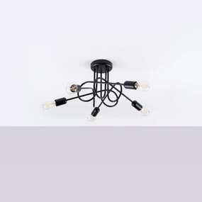 Żyrandol SUPEŁ 5 czarny SOLLUX  LIGHTING
