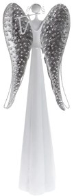 Metalowy anioł ze świecącymi skrzydłami, 64 cm, światło LED