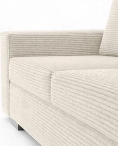 Sofa z Funkcją Spania DRAVOS Beżowa Sztruksowa Japandi