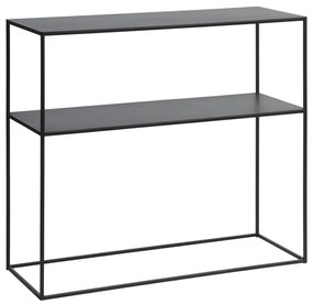 Czarna metalowa konsola 35x90 cm Pebble – Unique Furniture