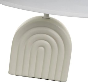 Biało-beżowa lampa stołowa ceramiczna z tekstylnym kloszem (wysokość 31 cm) – Casa Selección