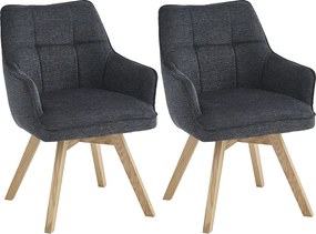 Krzesła do jadalni zestaw 2 szt. - tkanina i metal - antracyt - VINAL