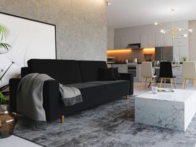 Czarna nowoczesna sofa z pojemnikiem na pościel F4-A41