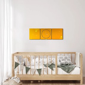 Abstrakcyjny żółty obraz (z zegarem) (90x30 cm)