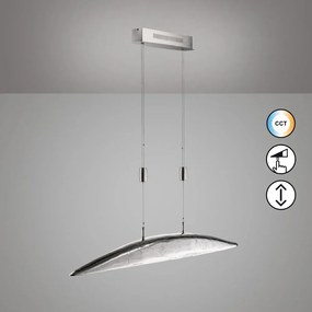 Metalowa lampa wisząca LED ze ściemniaczem w kolorze srebra Colmar – Fischer &amp; Honsel