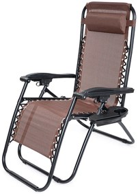 4Home Ogrodowe krzesło leżakowe Relax, brązowy