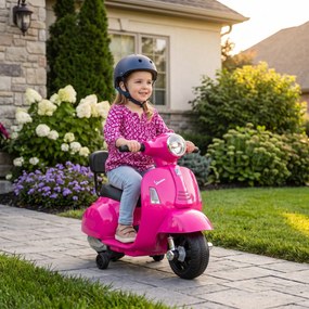AIYAPLAY Elektryczny motorek dziecięcy Mini Vespa GTS 6V z akumulatorem litowym Ergonomiczne siedzisko i oparcie 1,5-3 lat | Aosom PL