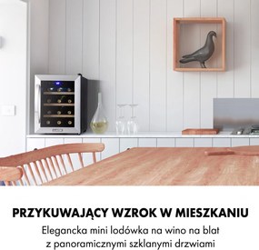 Klarstein Reserva 35cm 12 Butelek Winiarka Wolnostojąca Srebrny