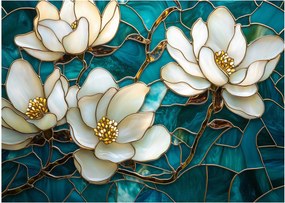 Obraz na szkle - Witraż z magnolią (70x50 cm)
