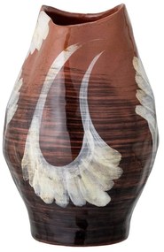 Brązowy kamionkowy ręcznie malowany wazon (wysokość 30 cm) Obsa – Bloomingville