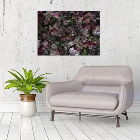 Obraz na szkle - Ściana kwiatowa (70x50 cm)