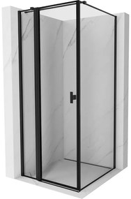 Mexen Mist T kabina prysznicowa uchylna lewa 95 x 95 cm, czarna ramka, czarna - 8A4T-095-095-70-70-L