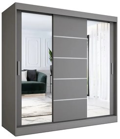 Przesuwna szafa antracytowa 200 cm - Ebia 6X