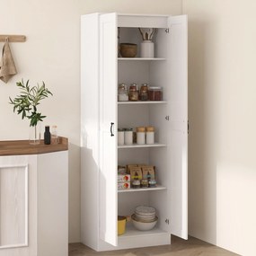 HOMCOM Szafa na zapasy 175 cm z miejscem do przechowywania, szafka kuchenna z drzwiami Soft-Close i regulowanymi półkami, biały | Aosom PL