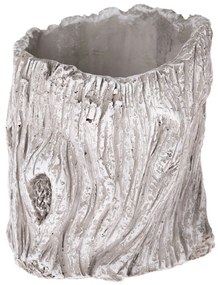 Doniczka betonowa Dekor kora drzewa, szary, 12 x 13,5 cm, śred. 12 cm